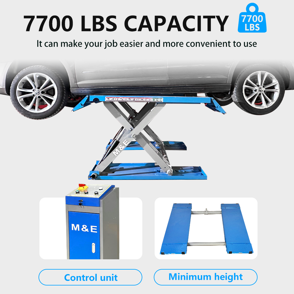 Katool  M&E Mid Rise Scissor Lift 7700lbs pneumatic Release Auto Lift Car Lift 220V x8p