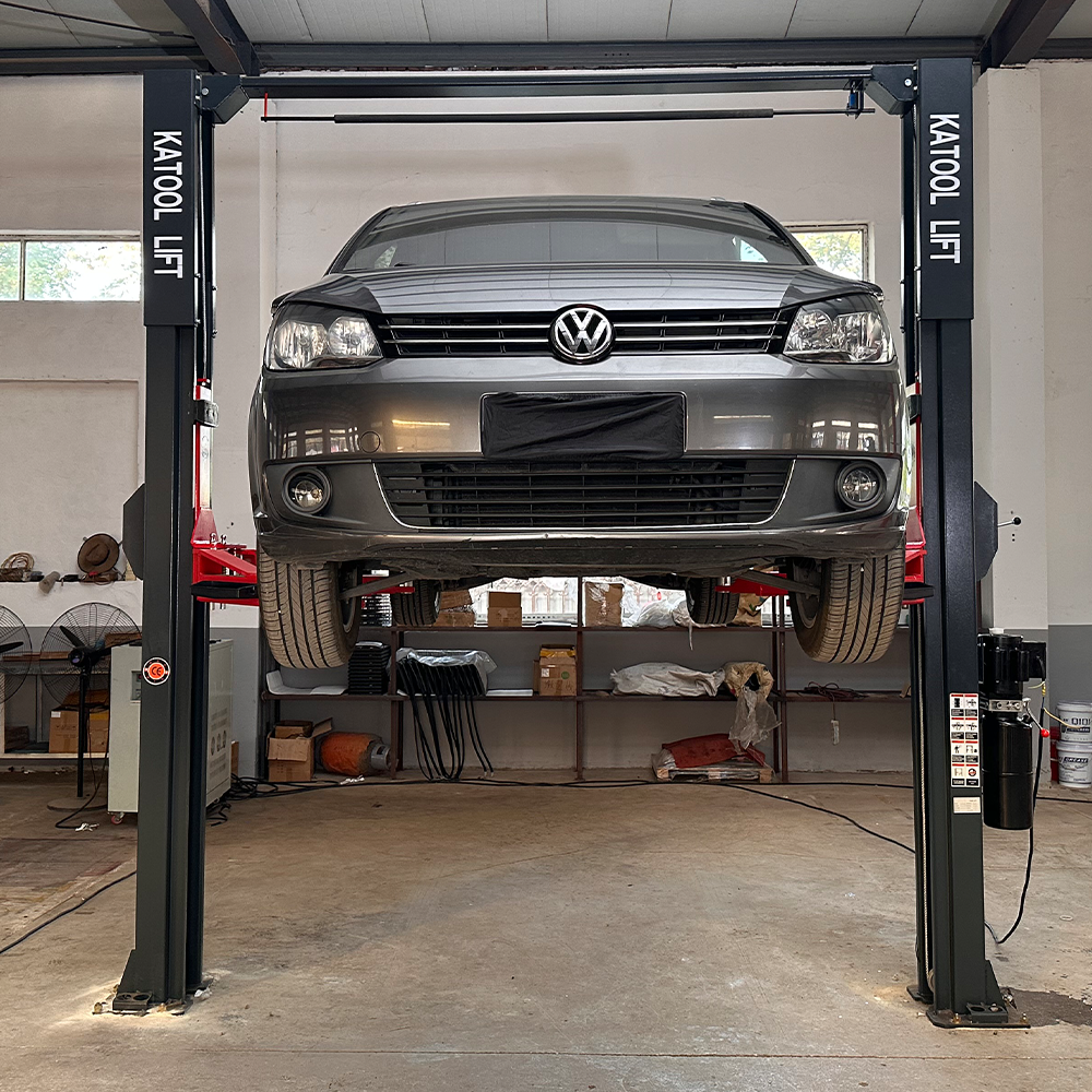 KT-AS110D Two Post asymmetrical arm Vehicle Lift 11,000lbs Single Point Lock Release