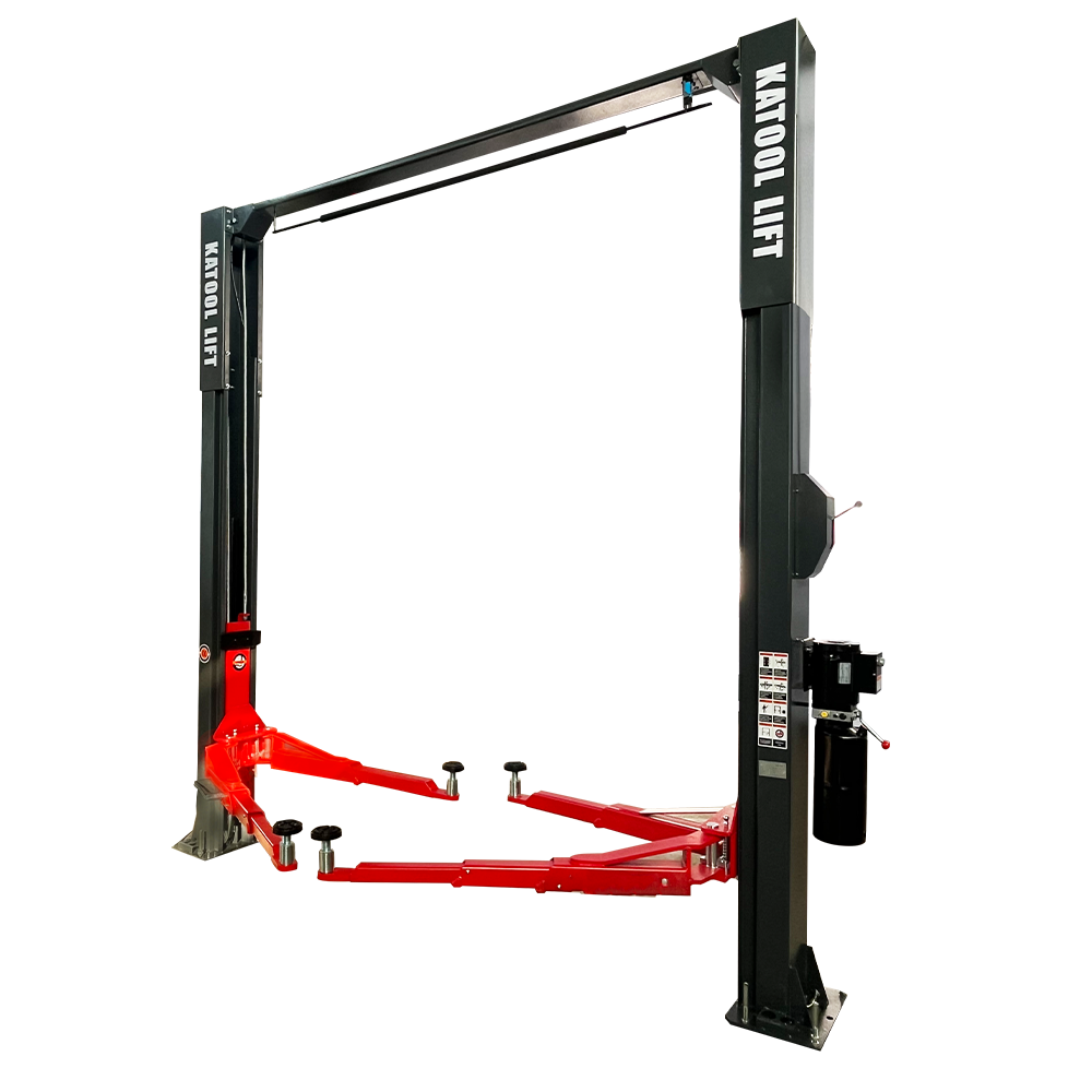 KT-AS110D Two Post asymmetrical arm Vehicle Lift 11,000lbs Single Point Lock Release