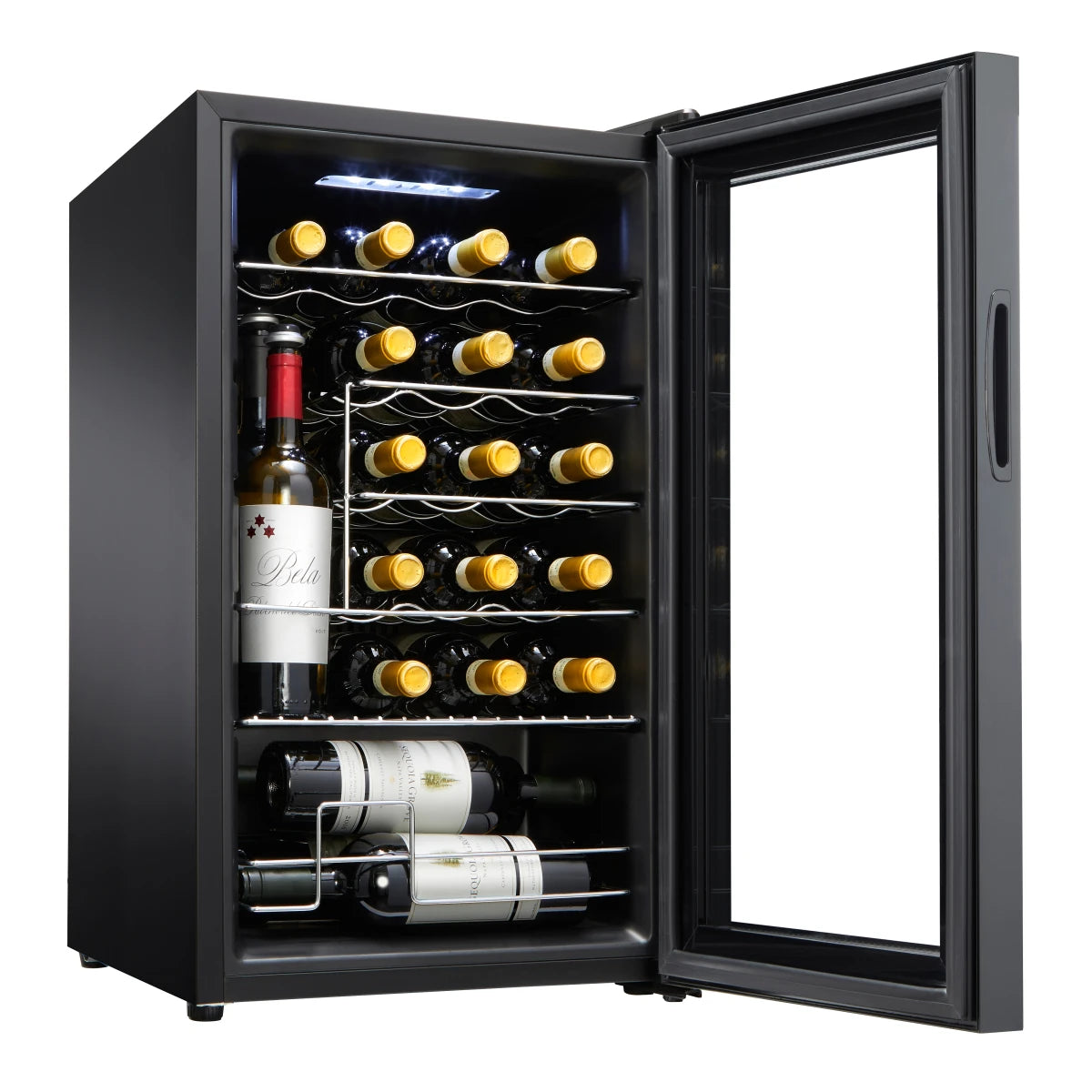 Wine Enthusiast 24-Bottle Compressor Wine Cooler with Upright Bottle Storage - 288 03 24 01