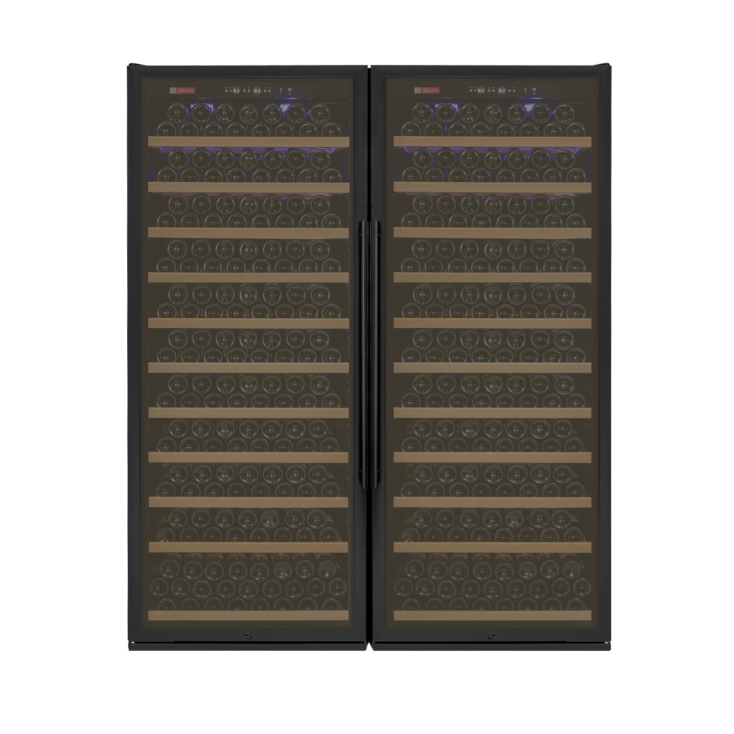 Allavino Vite Series 554 Bottle Dual Zone Tall Side-by-Side Wine Refrigerator with Black Doors