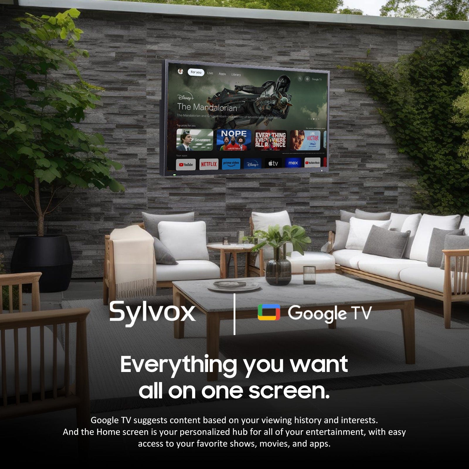 Sylvox 65" Outdoor TV(Google TV) - Deck Pro 2.0 (OT65A2KHGD)