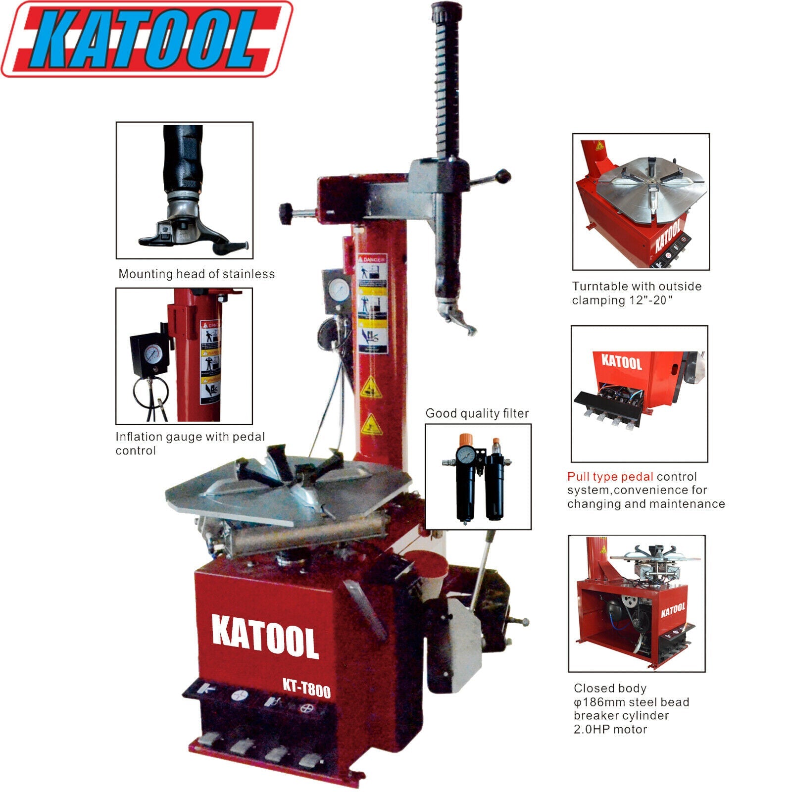 Combo 2: Tire Changer KT-T800 & Wheel Balancer KT-B760