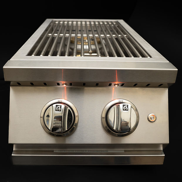 KoKoMo Professional Double Side Burner with Removable Cover - KO-BAK2BG-PRO