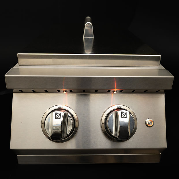 KoKoMo Professional Double Side Burner with Removable Cover - KO-BAK2BG-PRO
