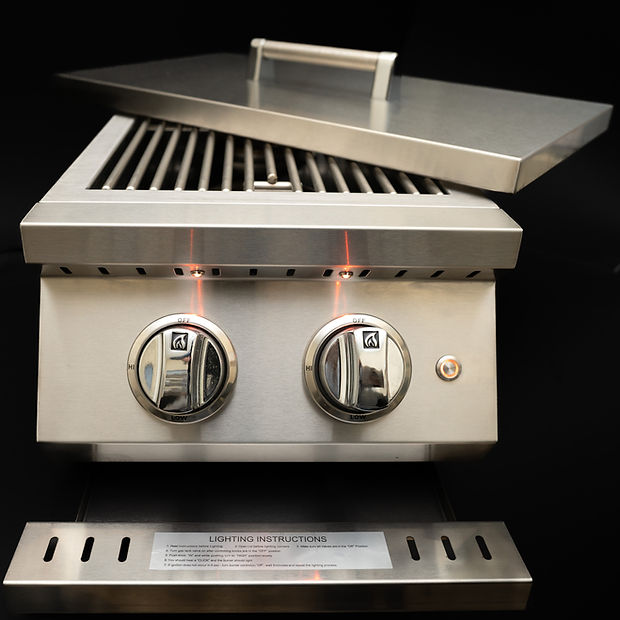 KoKoMo Professional Double Side Burner with Removable Cover - KO-BAK2BG-PRO