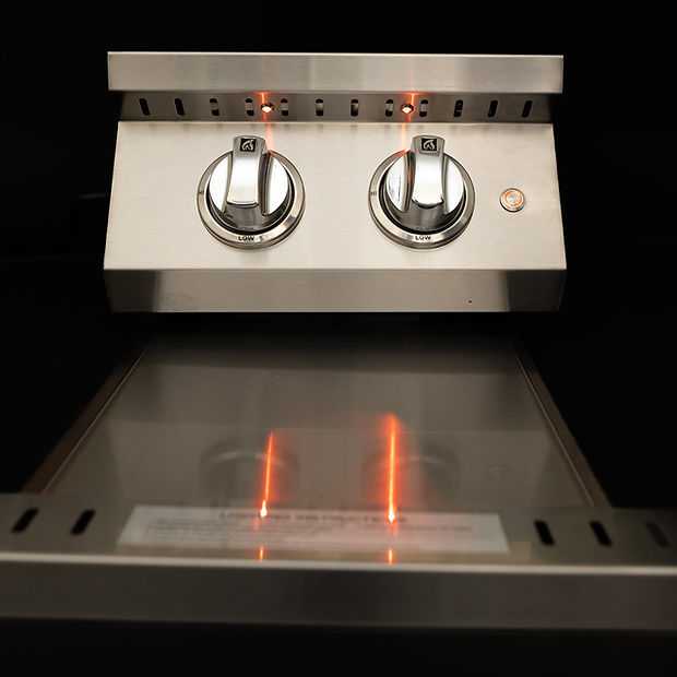 KoKoMo Professional Double Side Burner with Removable Cover - KO-BAK2BG-PRO