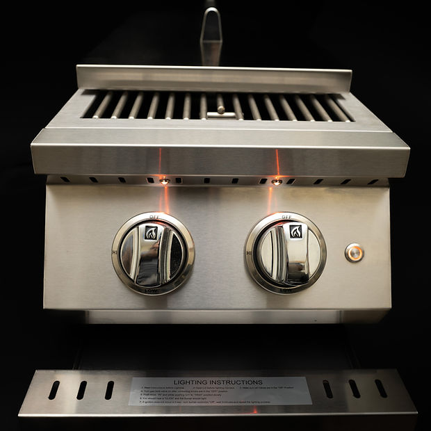 KoKoMo Professional Double Side Burner with Removable Cover - KO-BAK2BG-PRO
