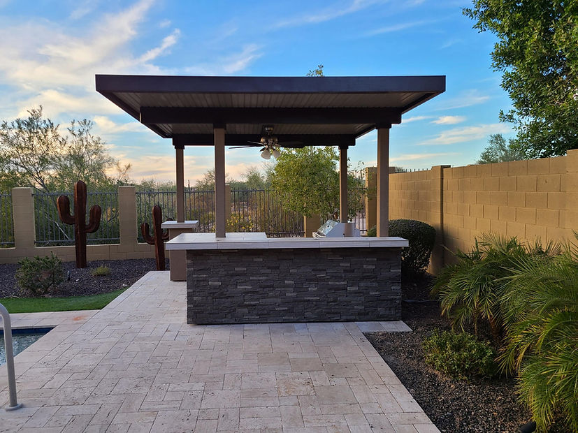 KoKoMo Aruba BBQ Island With 12' x 12' Pergola Built-In BBQ Grill - Aruba12x12Canopy