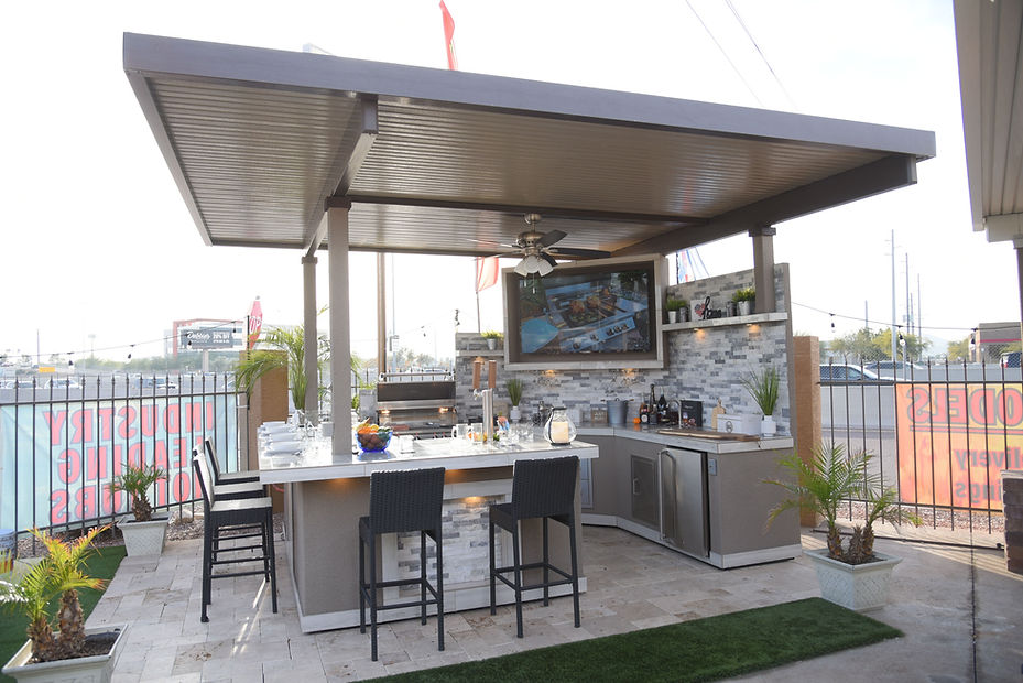 KoKoMo Best Outdoor Kitchen Bermuda BBQ Island with TV - Bermuda