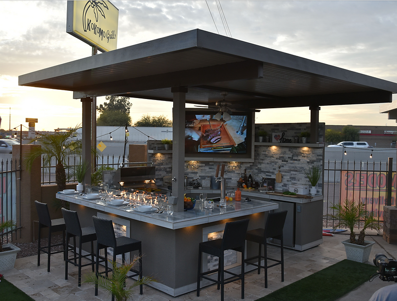 KoKoMo Best Outdoor Kitchen Bermuda BBQ Island with TV - Bermuda