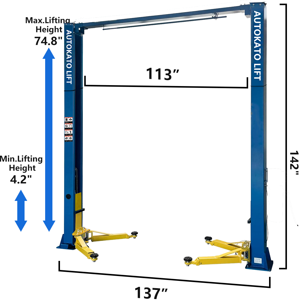 2 Post Lift 11000lbs 110v Two Post Lift Auto Lift Car Lift Hoist Equipment Heavy Duty AK-M115S