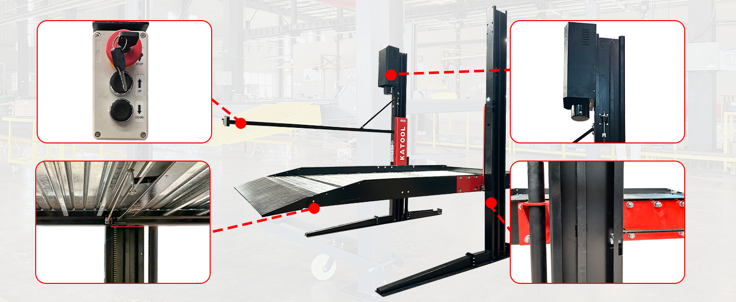 KT-P2700 2 post floor plate parking lift -2 column parking lift car parking lift 6600 LBS