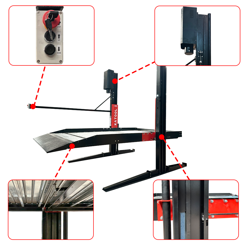 KT-P2700 2 post floor plate parking lift -2 column parking lift car parking lift 6600 LBS