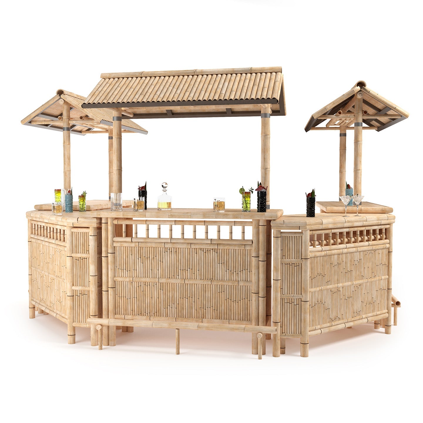 Ram Game Room Bamboo Tiki Corner Bar (TCORN)