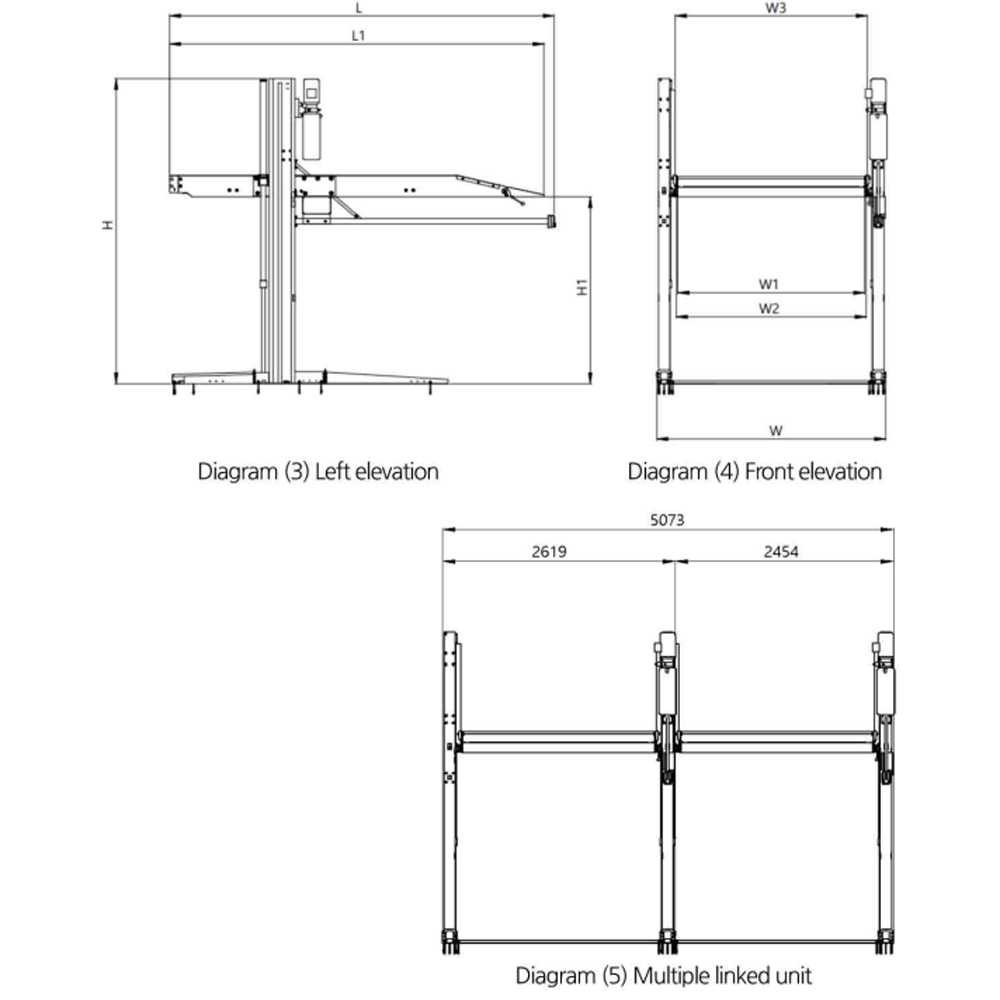 KT-P2700 2 post floor plate parking lift -2 column parking lift car parking lift 6600 LBS