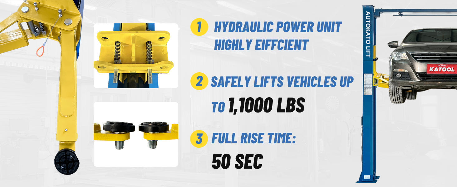 2 Post Lift 11000lbs 110v Two Post Lift Auto Lift Car Lift Hoist Equipment Heavy Duty AK-M115S