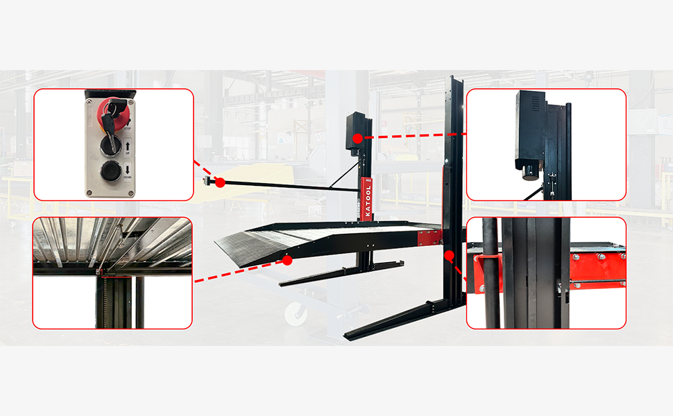 KT-P2700 2 post floor plate parking lift -2 column parking lift car parking lift 6600 LBS