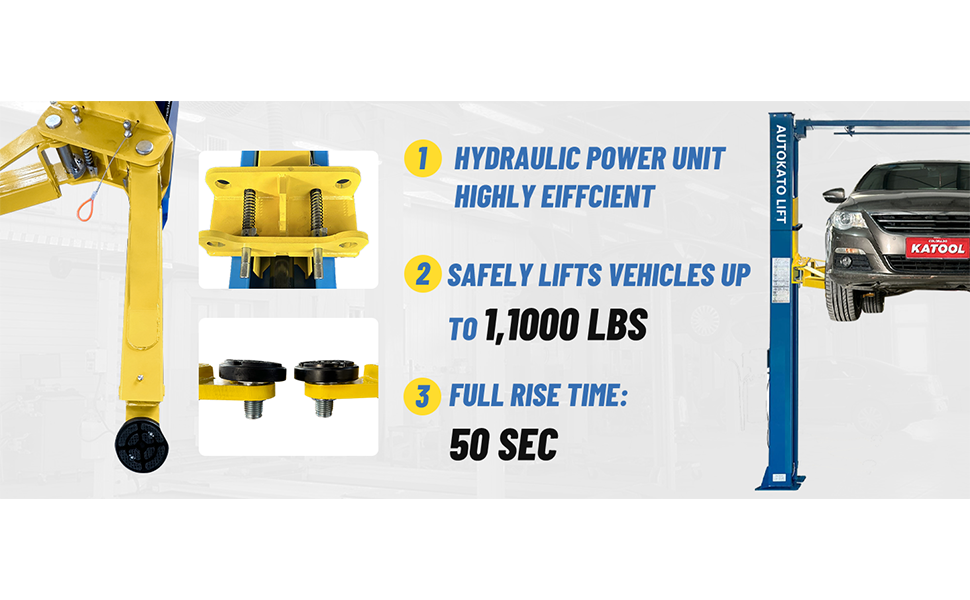 2 Post Lift 11000lbs 110v Two Post Lift Auto Lift Car Lift Hoist Equipment Heavy Duty AK-M115S
