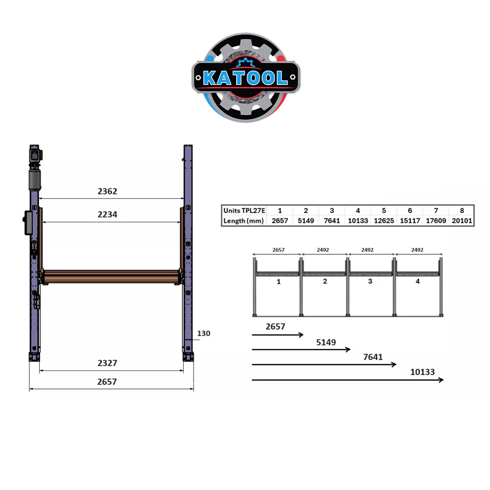 KT-P2700 2 post floor plate parking lift -2 column parking lift car parking lift 6600 LBS