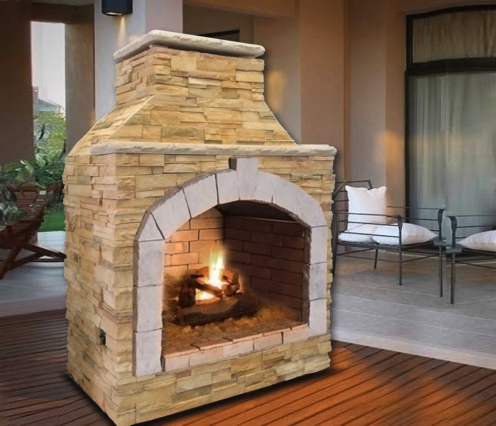 Cal Flame 48-Inch Outdoor Fireplace FRP909-1