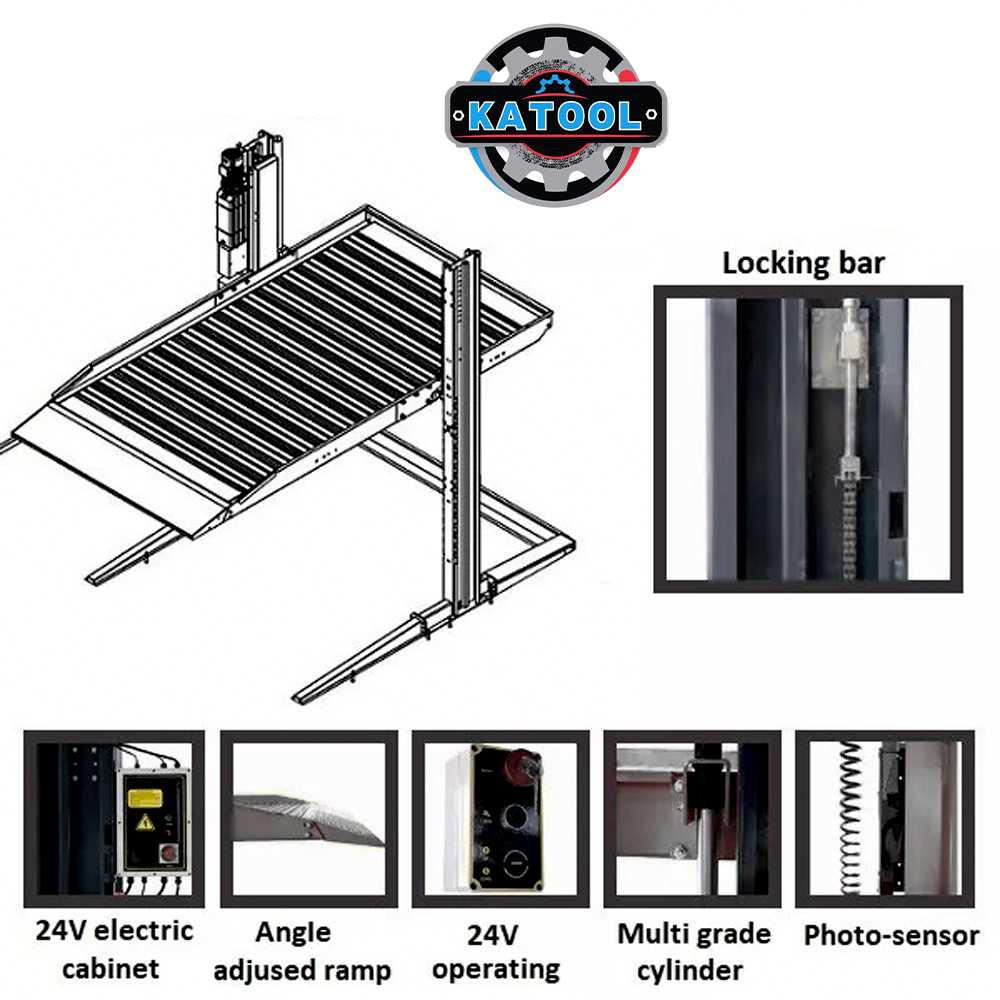 KT-P2700 2 post floor plate parking lift -2 column parking lift car parking lift 6600 LBS