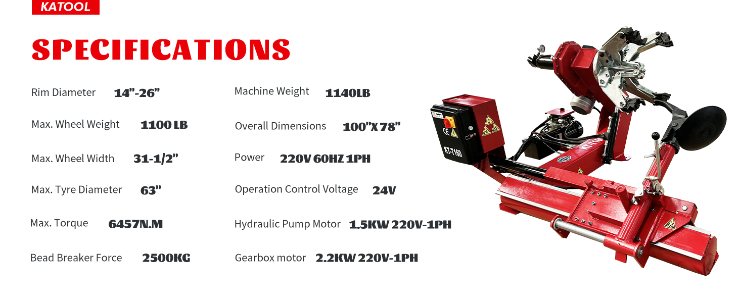KT-T160 Heavy Duty Truck Tire Changer Machine