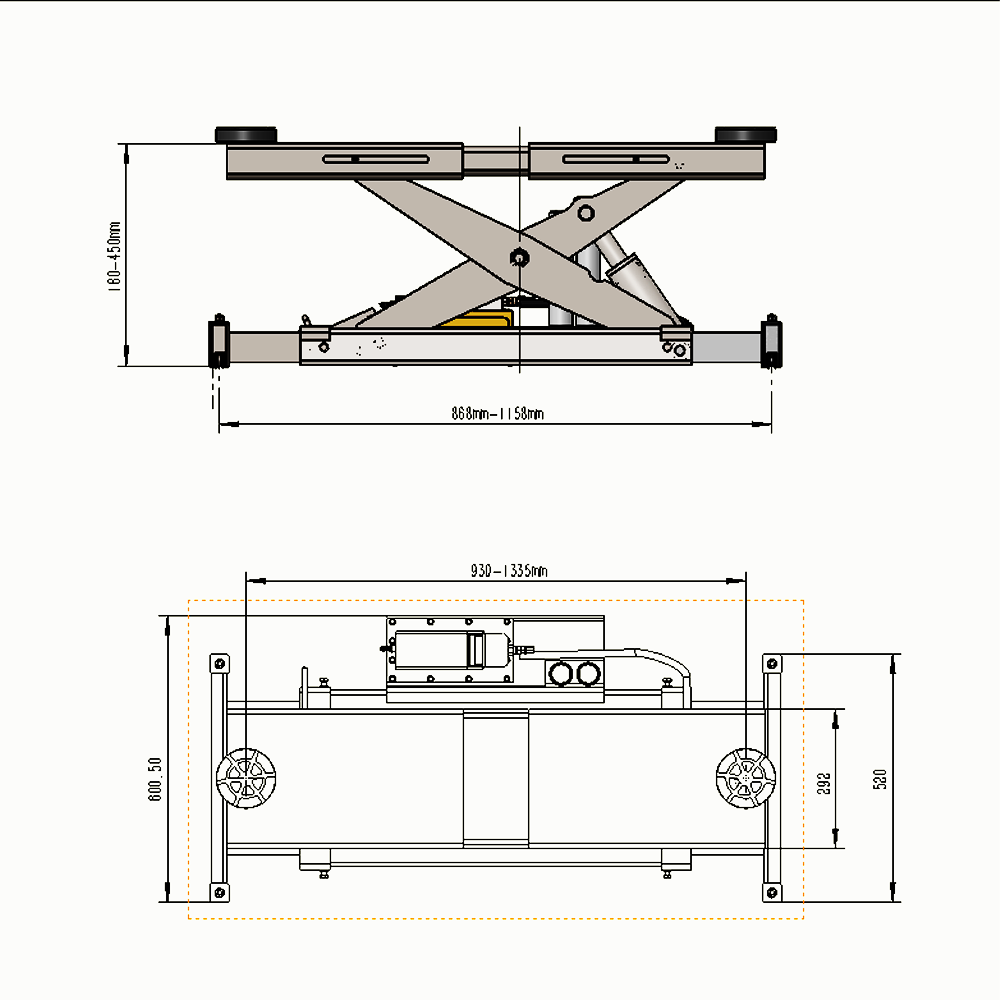 KT-RJ70 Rolling Jack 7000 lbs. Lifting Capacity  *Fits KT-4H110, KT-4H950, and KT-4H850*