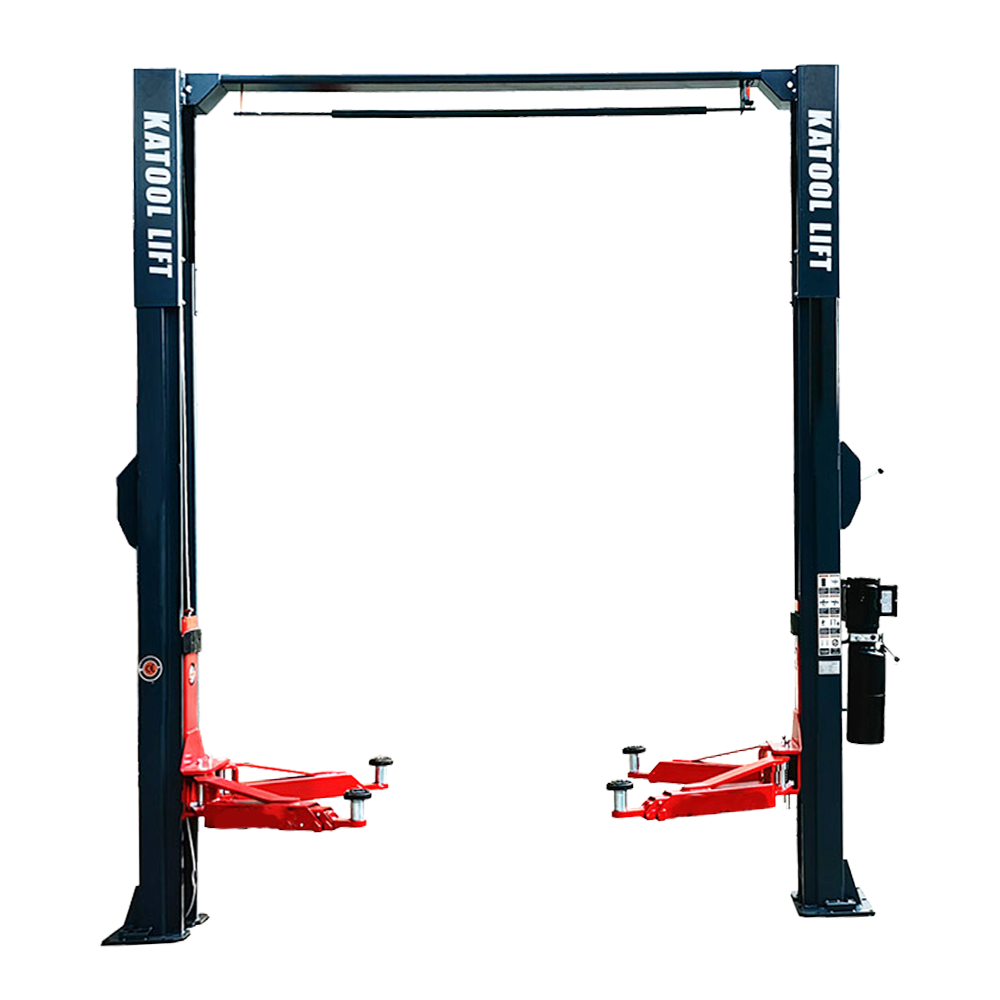 KT-AS110D Two Post asymmetrical arm Vehicle Lift 11,000lbs Single Point Lock Release