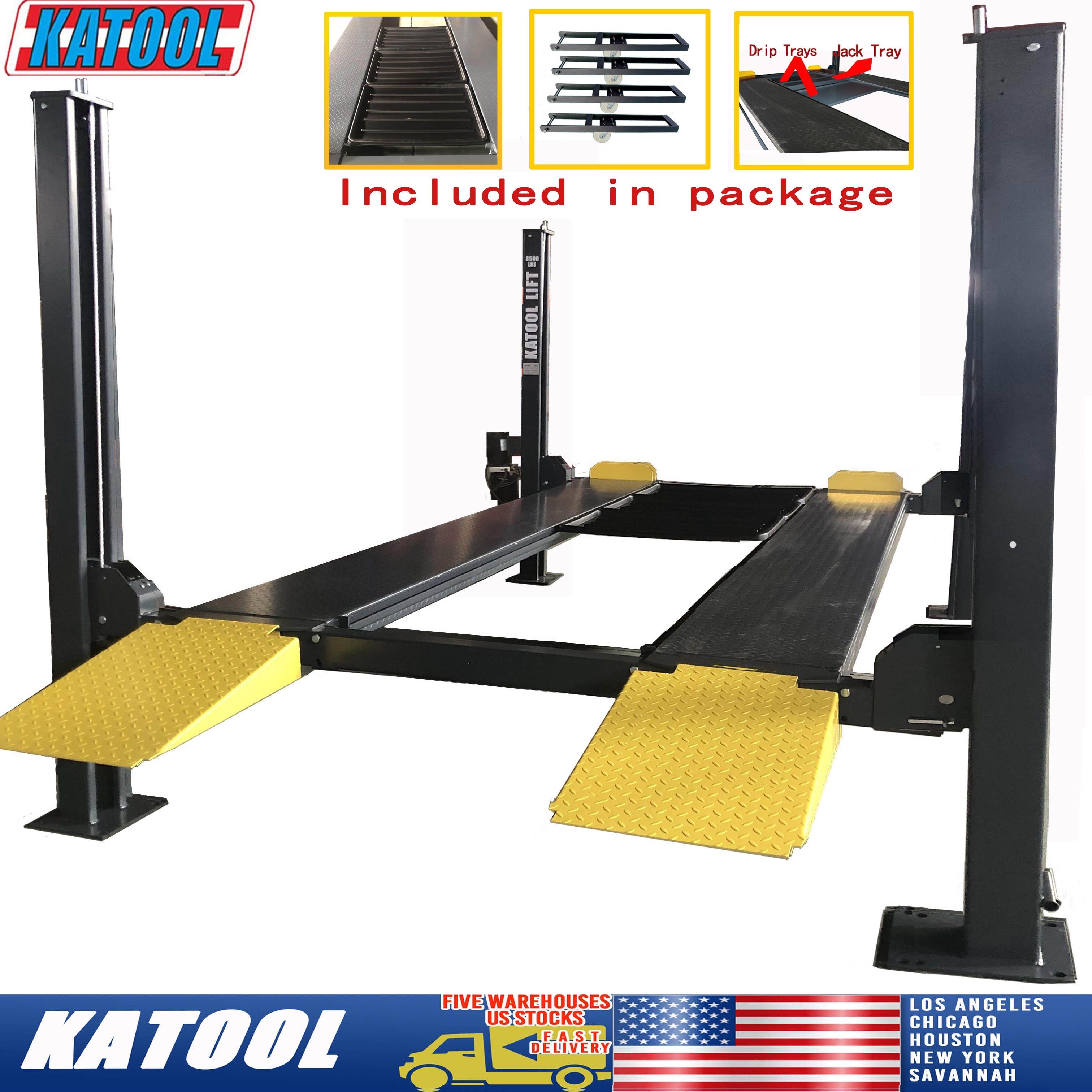 KT-4H850 8,500Lbs  Heavy Duty 4-Post Car lift