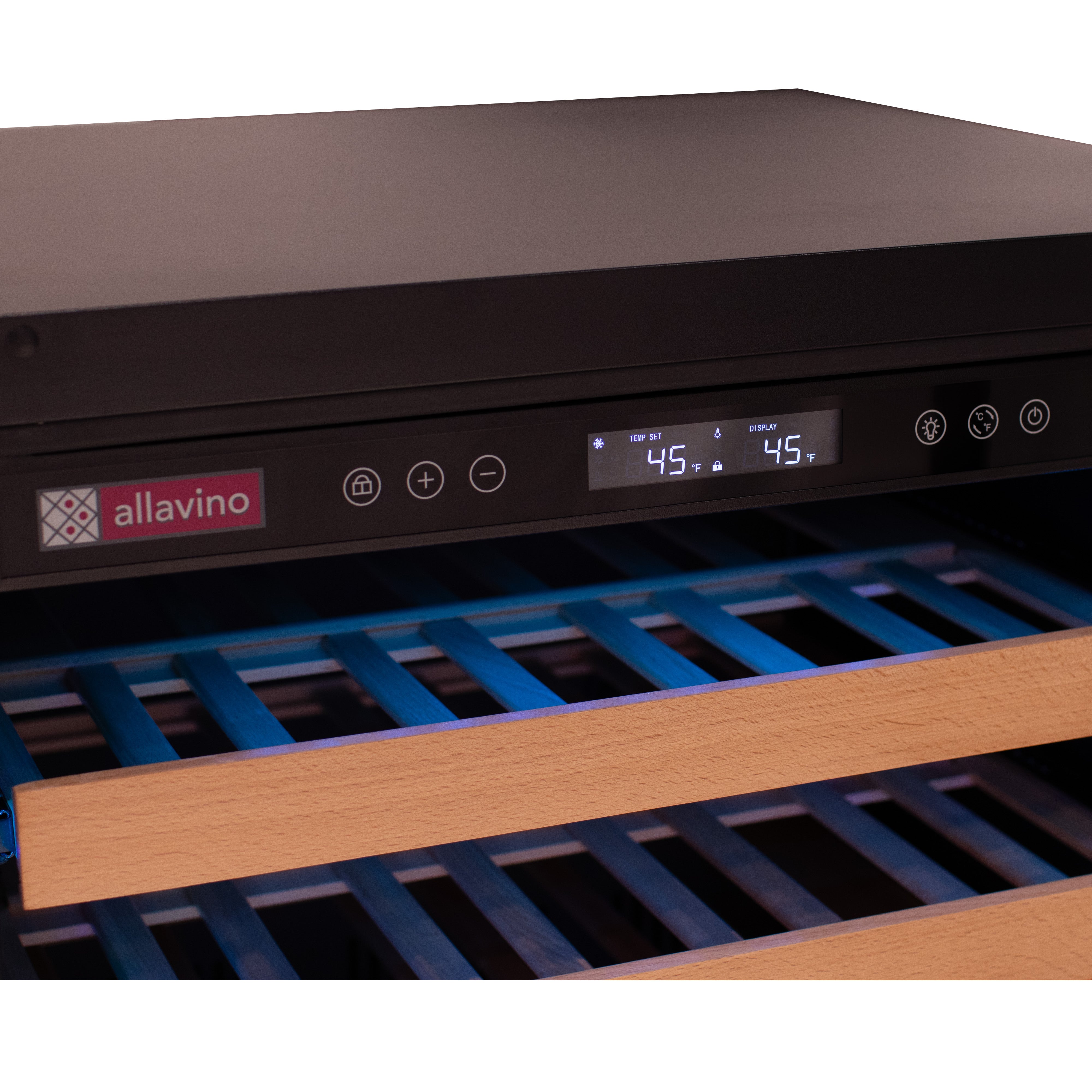 Allavino Reserva Series 50 Bottle Single Zone Built-in Luxury Wine Refrigerator with Black Glass Door - Right Hinge