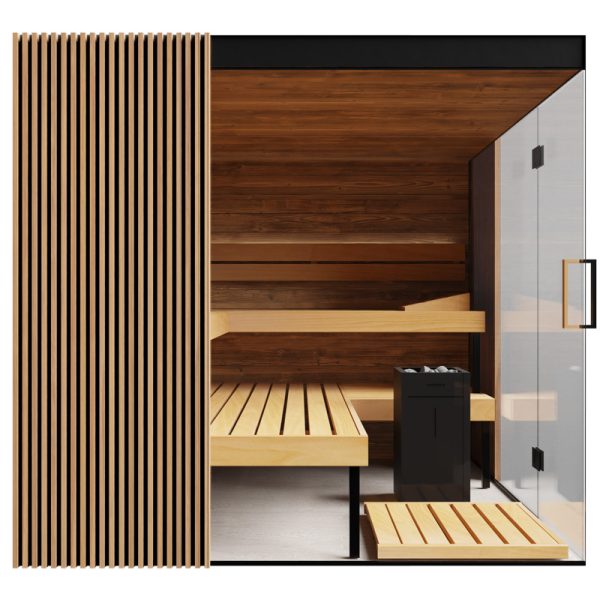 ThermaSol Aalto - Glass and Wood Panels, 3-4 Person, Indoor Sauna