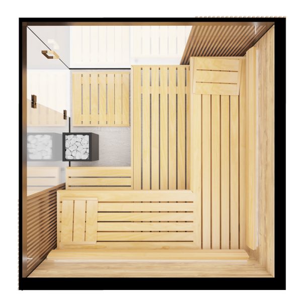 ThermaSol Aalto - Glass and Wood Panels, 3-4 Person, Indoor Sauna