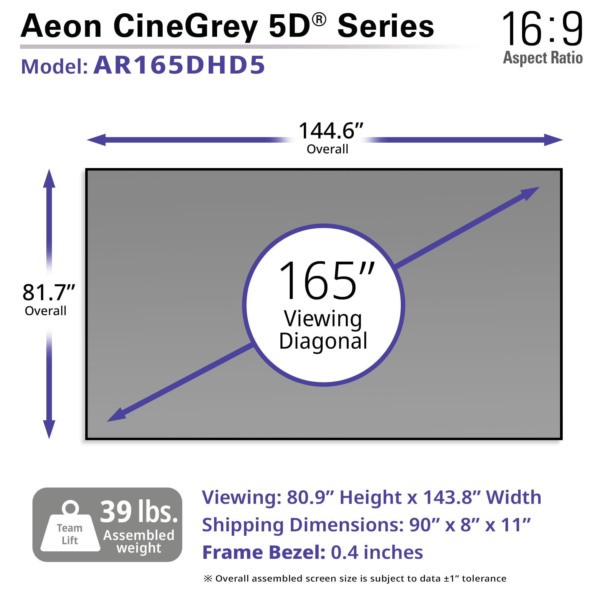 Elite Screens Aeon CineGrey 5D Series