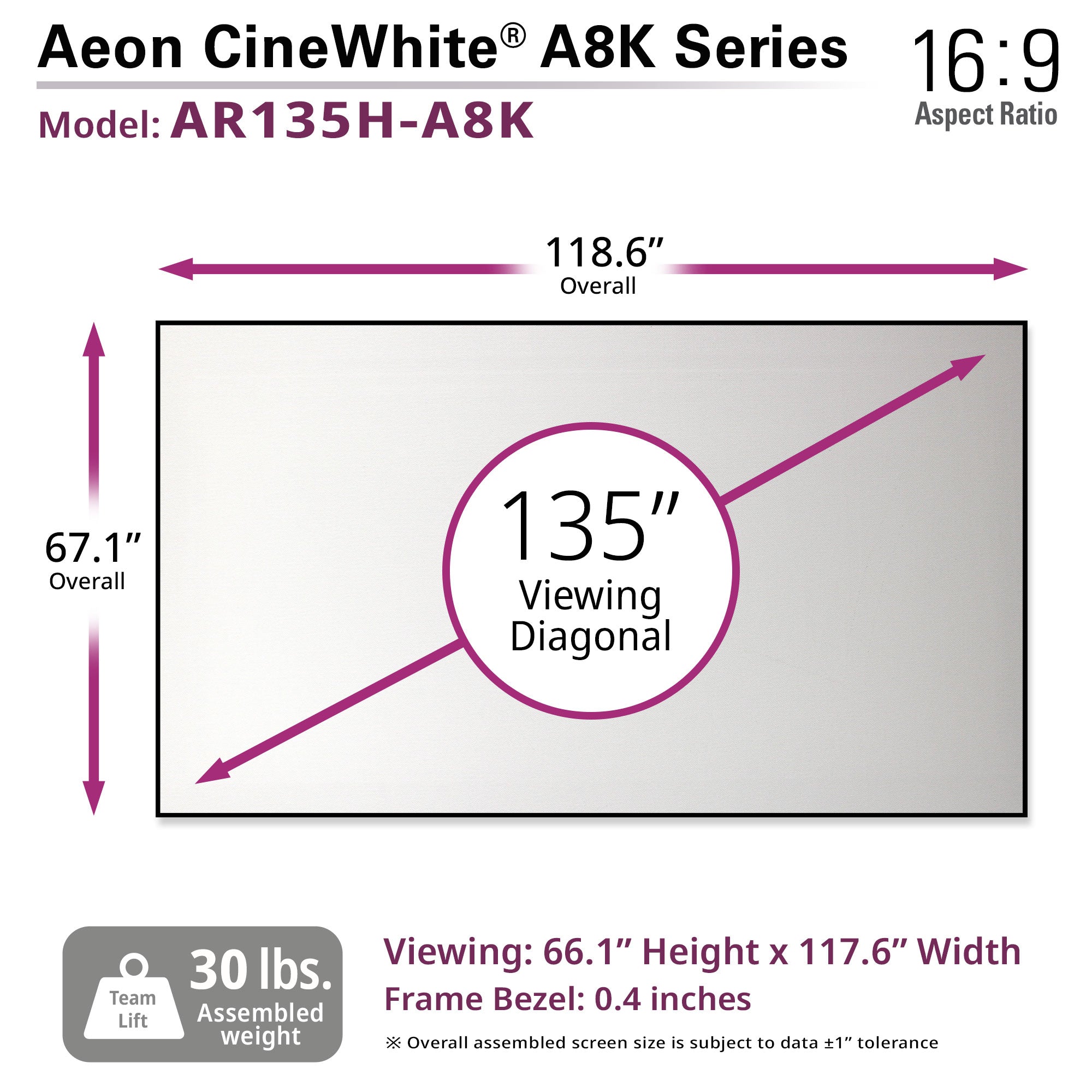 Elite Screens Aeon CineWhite A8K Series