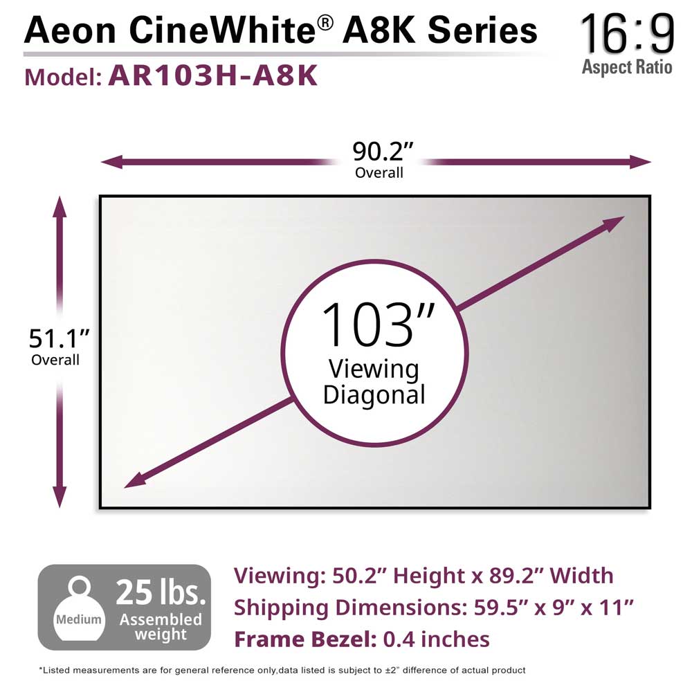 Elite Screens Aeon CineWhite A8K Series