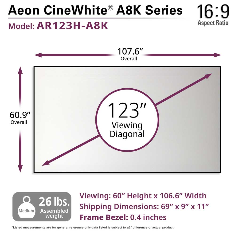Elite Screens Aeon CineWhite A8K Series