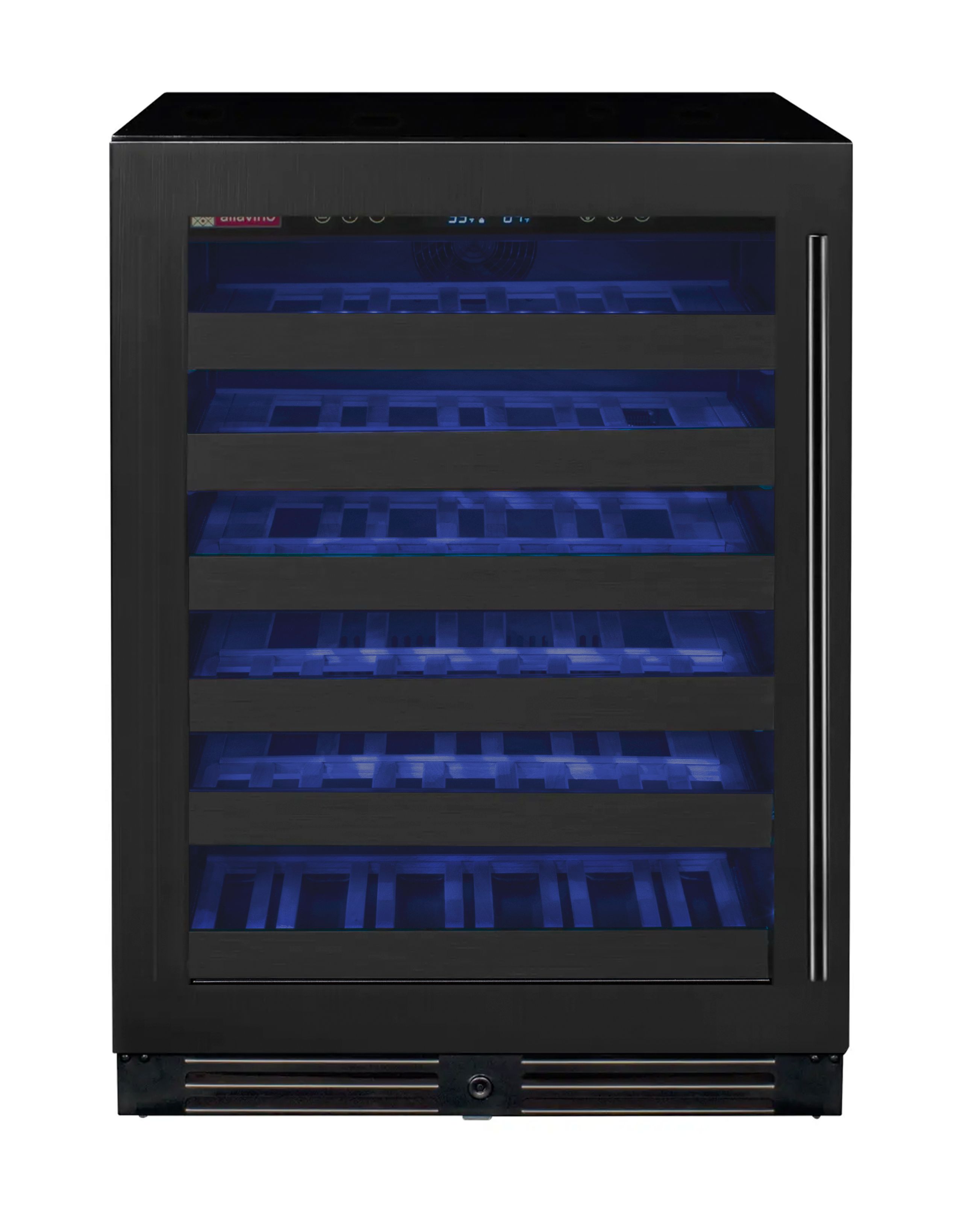 Allavino Reserva Series 50 Bottle Single Zone Built-in Wine Cooler Refrigerator with Black Stainless Steel Door - Left Hinge