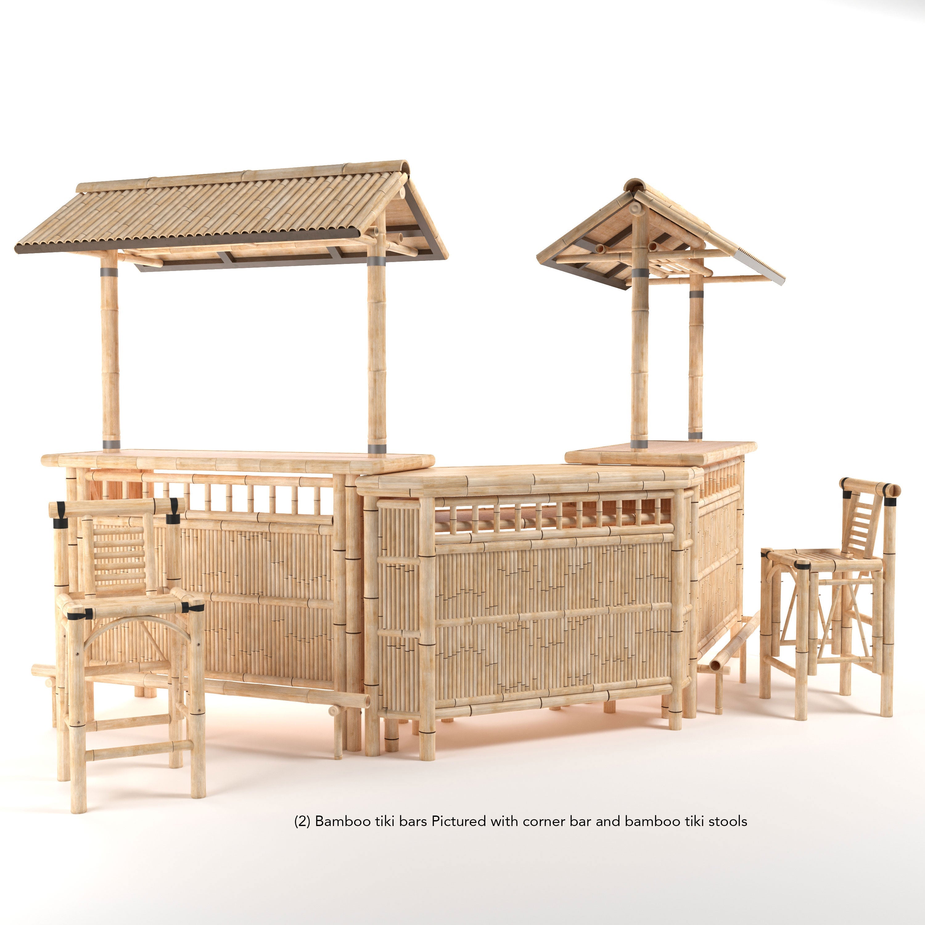 Ram Game Room Bamboo Tiki Corner Bar (TCORN)