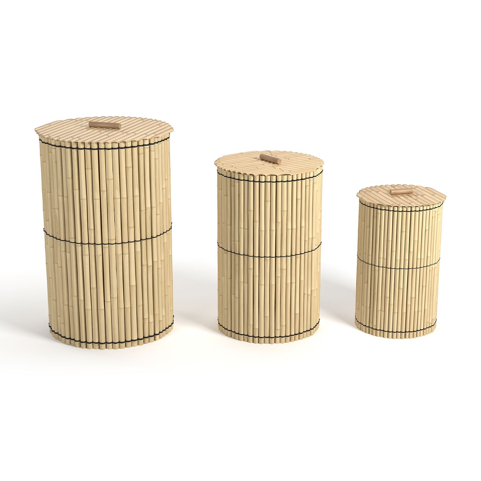 Ram Game Room Bamboo Tiki Nesting Basket Set (TBASK)