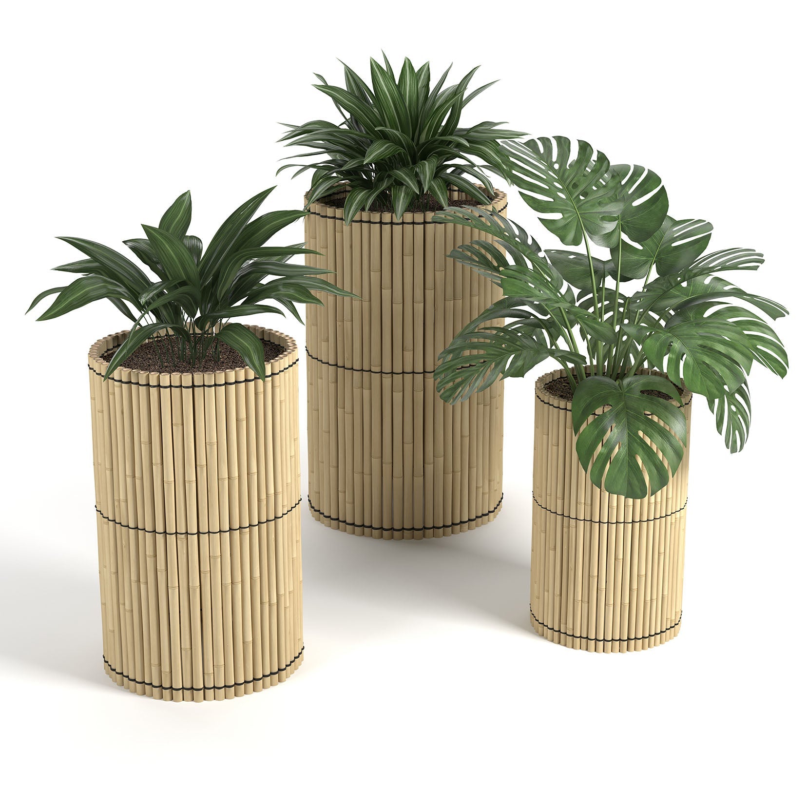 Ram Game Room Bamboo Tiki Nesting Basket Set (TBASK)