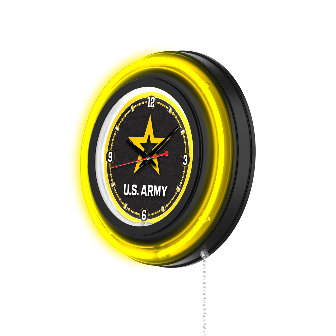 Holland Bar Stool Official Logo 15-inch Double Ring Neon Clock