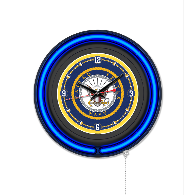 Holland Bar Stool Official Logo 15-inch Double Ring Neon Clock