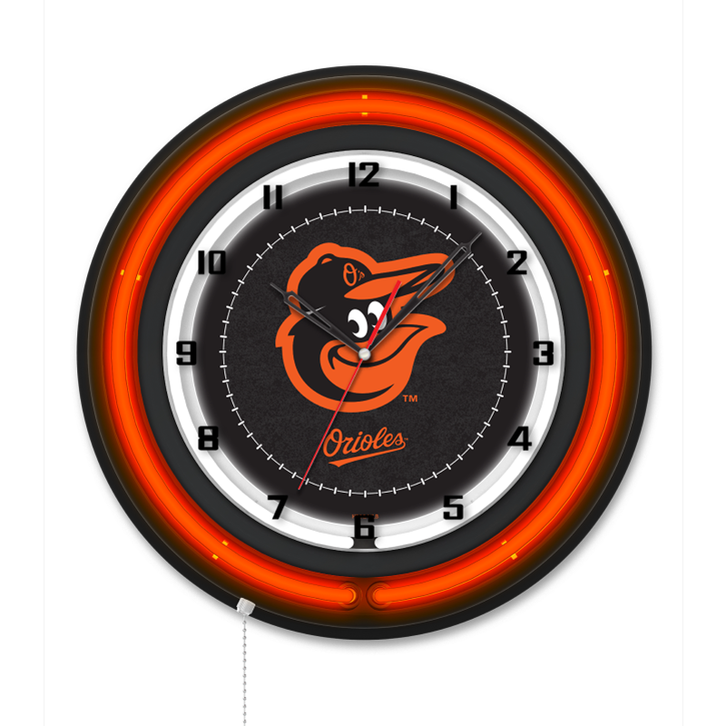 Holland Bar Stool Official Logo 19-inch Double Ring Neon Clock