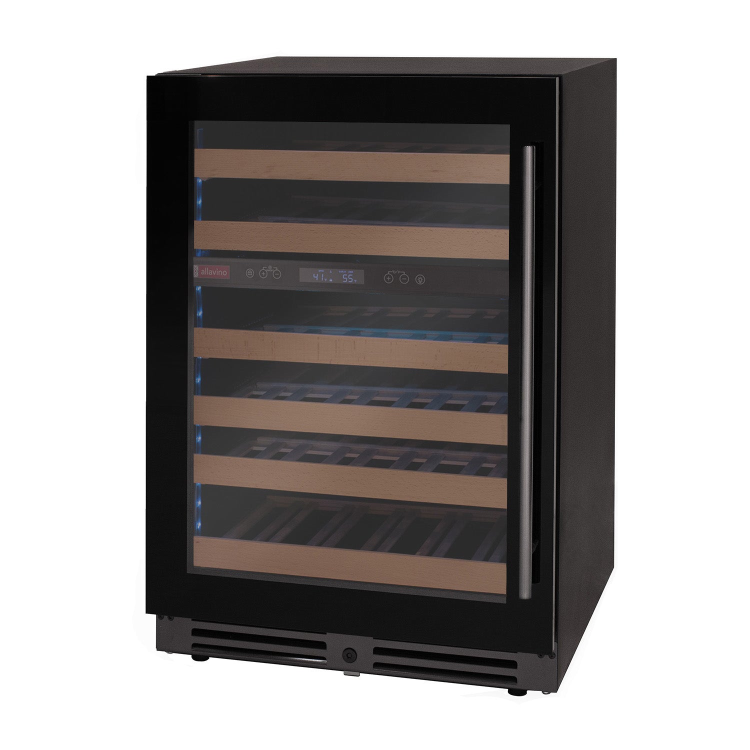 Allavino Reserva Series 50 Bottle Dual Zone Built-in Wine Cooler Refrigerator with Black Glass Door - Left Hinge