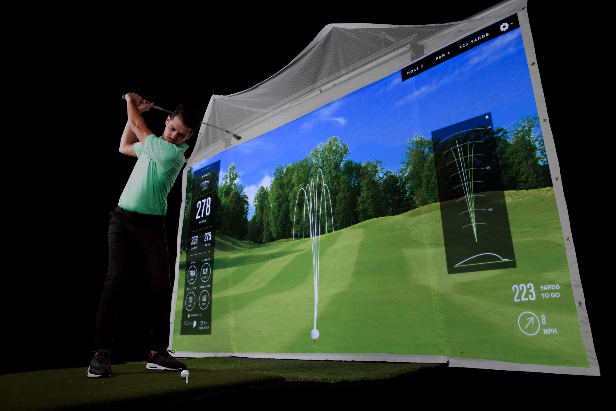 Home Course Golf Retractable Golf Pro Screen 180