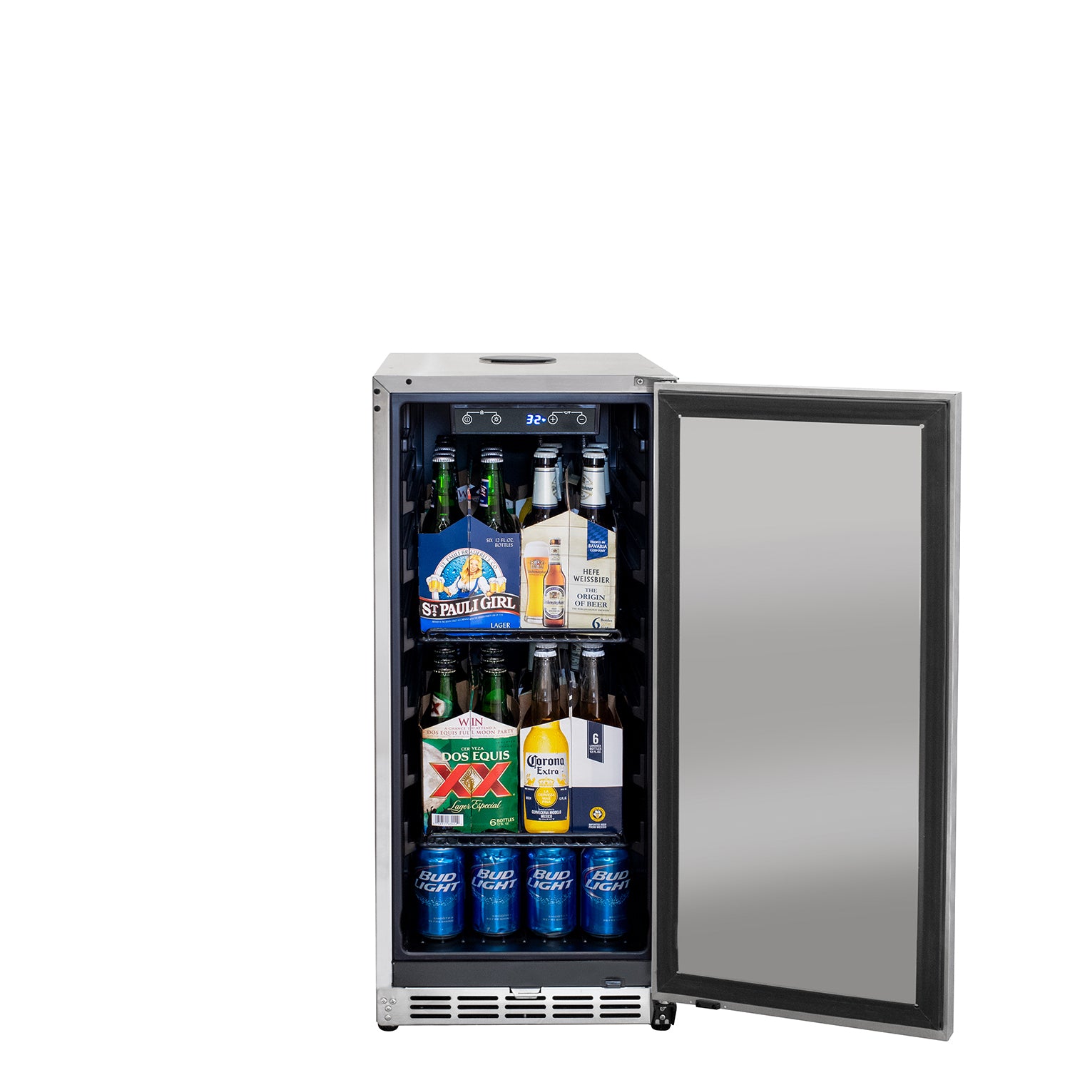 Kegco 15" Wide Outdoor Single Tap Stainless Steel Built-In Commercial Kegerator