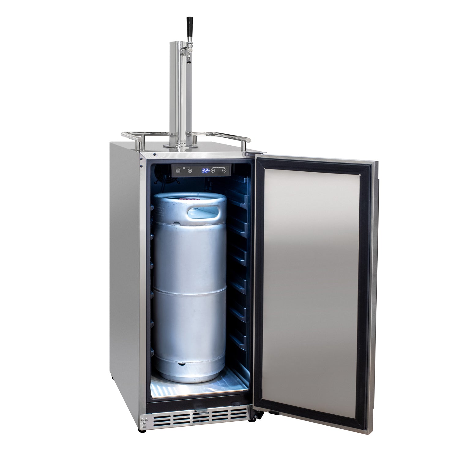Kegco 15" Wide Outdoor Single Tap Stainless Steel Built-In Commercial Kegerator