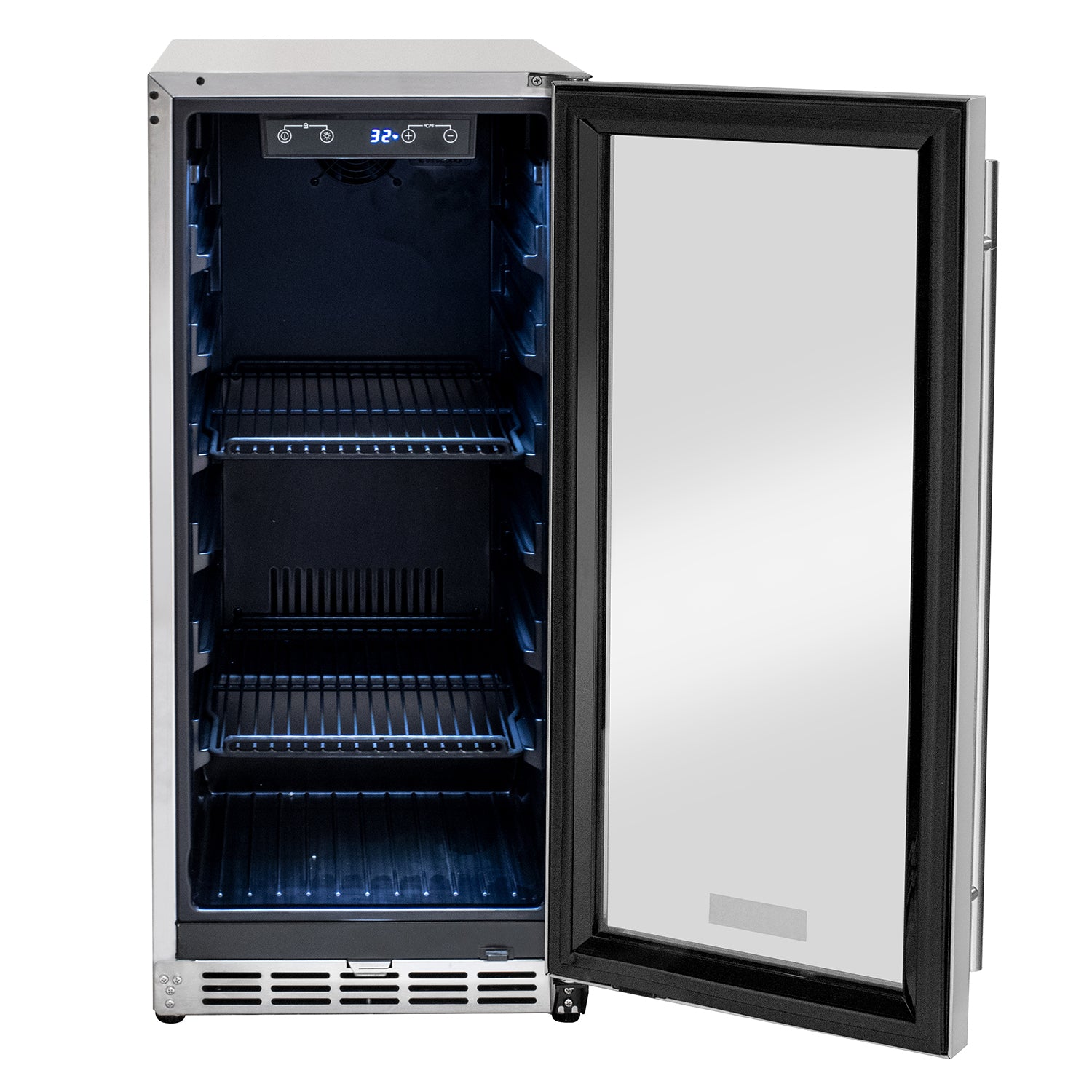 Kegco 15" Wide Outdoor Built-In Commercial Beverage Center - Glass Door