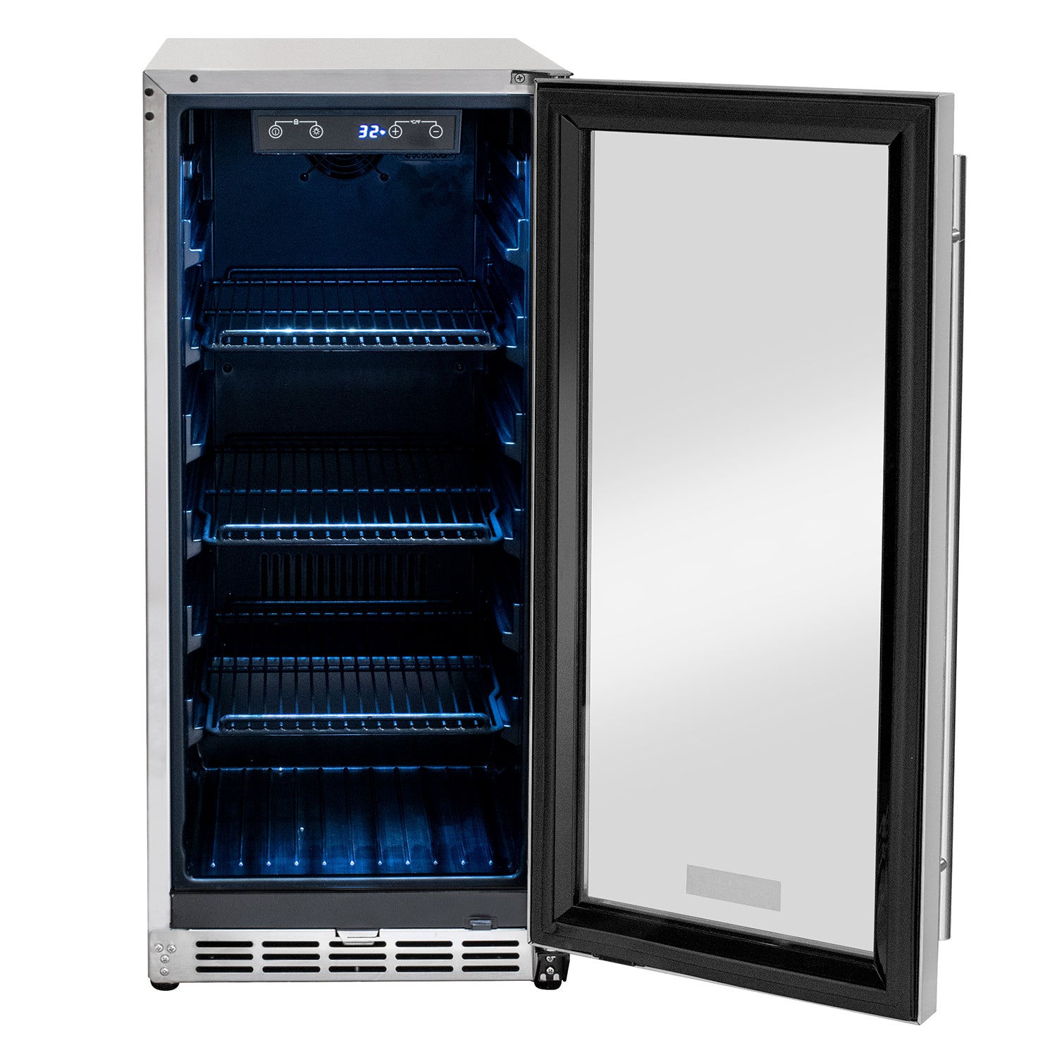 Kegco 15" Wide Outdoor Built-In Commercial Beverage Center - Glass Door